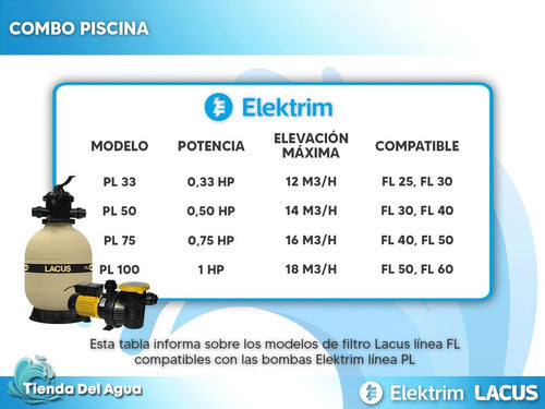 Lacus Filtro De Pileta Fl 50 Válvulas 6 Vías 80000 Litros 2