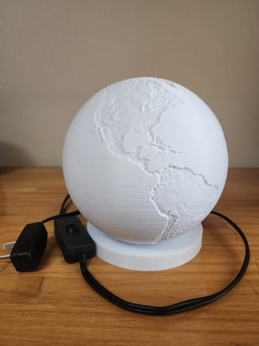 Bs.impresiones3d Planet Earth 3D Printed Table Lamp 4