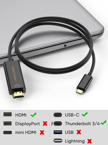 Cablecreation 6 Pies Usb 31 Tipo C Thunderbolt 3 Compatible 1