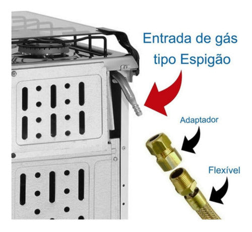 Kit Instalação Gás Mangueira Cobre 2,50 Metro Botijão Glp 1