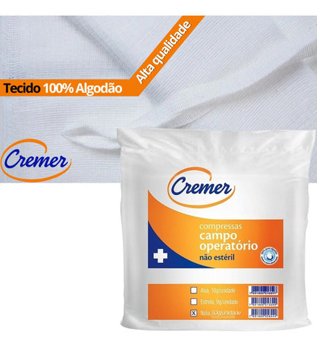 Compressa Campo Operatório 45cm X 50cm Nídia Cremer -  50 Un 1