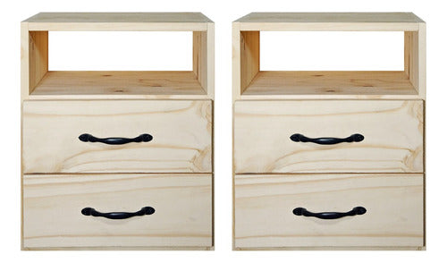 Sajo Modern Bedside Table with 2 Drawers - 2 Units 0