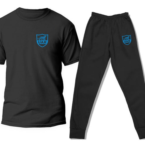 Rugby Cotton T-shirt and Jogging Pants Set 0