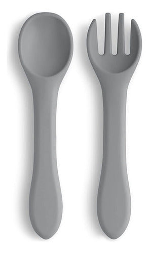 Krokus Silicone Spoon and Fork Set for Babies 0