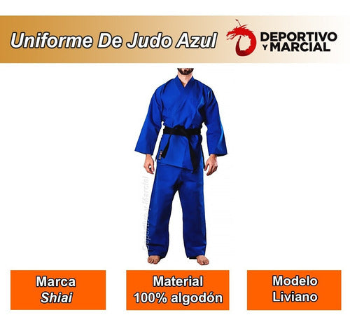 Shiai Judo Uniform - Blue Judoguis Judogi Sizes 0 to 4 1