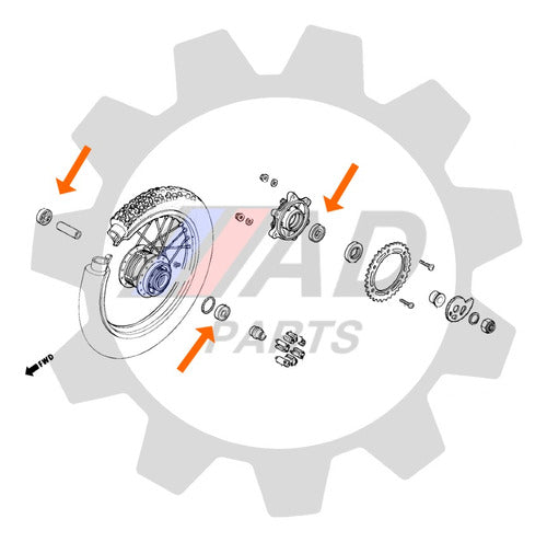 Rolamentos Rodas Honda Nx Falcon 2