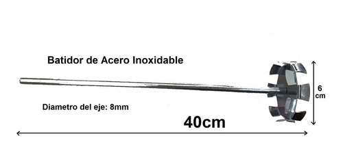 Mezclador Batidor Liquidos Acero Inoxidable De Laboratorio 3