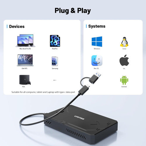 Unitek USB 3.0 to SATA Dual Bay External Hard Drive Docking Station 7