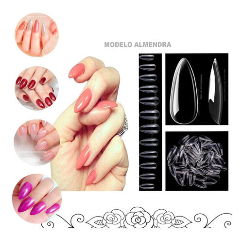 Paris Night Tips Nails Paris Night X500 Soft Gel, Press On Coffin Bolsa 5