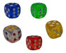 25 Transparent Acrylic Large 17mm Dice Various Colors Pack 5