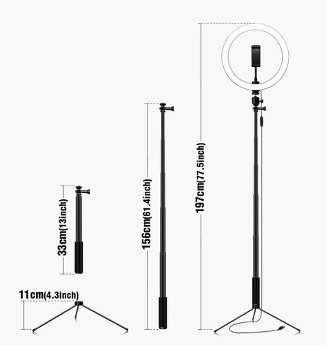 Kit Completo Ring Light 30cm Led 12 Polegadas Youtuber Prof 4