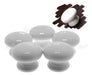 10 X Pre-drilled White Knobs 32 Mm Furniture Handles 2