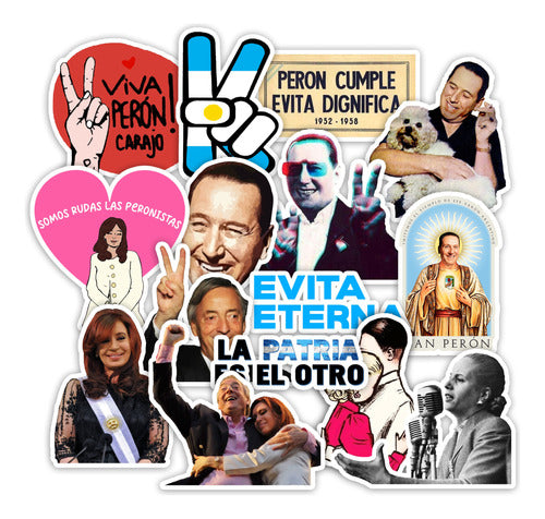 Stickers Peronismo Cfk Evita Nestor 15 Unidades 0