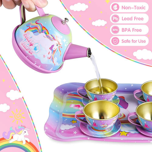 Jugana Unicorn Tea Set for Girls, Princess Tea Party Toy 1