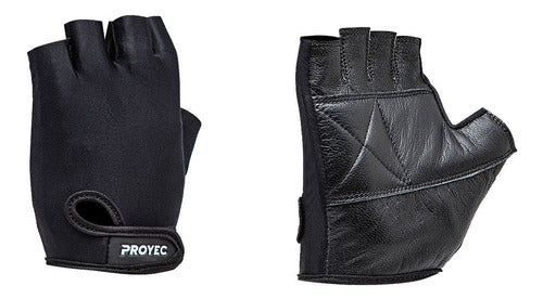 Proyec Fitness Gym Gloves Leather Lycra 5