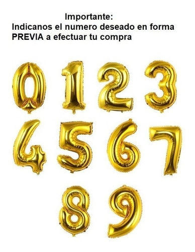 Combo Cumple Banderin Globos Numeros Dorado Negro 2