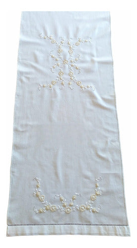 Killariy Hand Embroidered Table Runner with Perlé and Mouliné 0