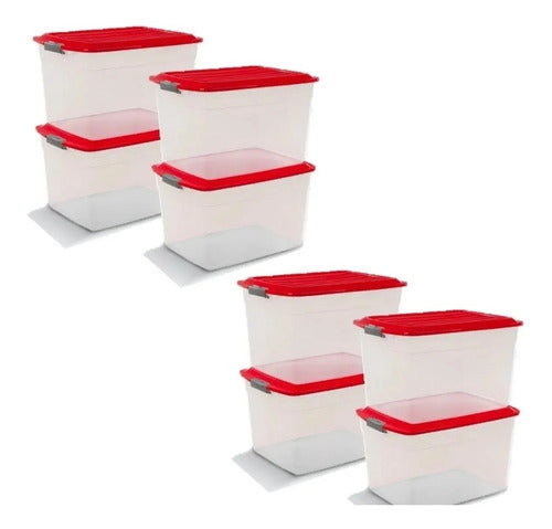 8 Stackable Organizing Boxes 34L Colombraro Plastic Containers 3