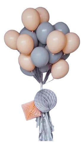 Latex Kit De 50 Globos Pastel R12 Lo Ultimo !! Gris, Salmon 0