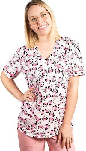 Presente! Women's Fitted Printed Medical Jacket - Minnie 0