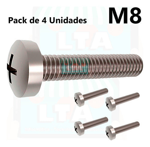 LTA Tornillo M8 19.8-20.8mm X 4u Fijación De Tv En Soporte 1