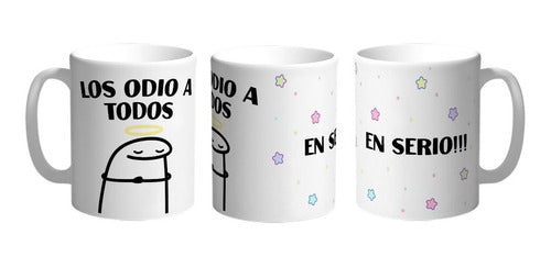 Taza De Ceramica Calidad Premium Flork Meme Los Odio A Todos 0