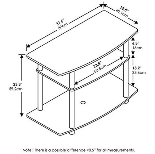 Furinno 13192EXBK TurnNTube Tool-Free 3-Tier TV Stand 1