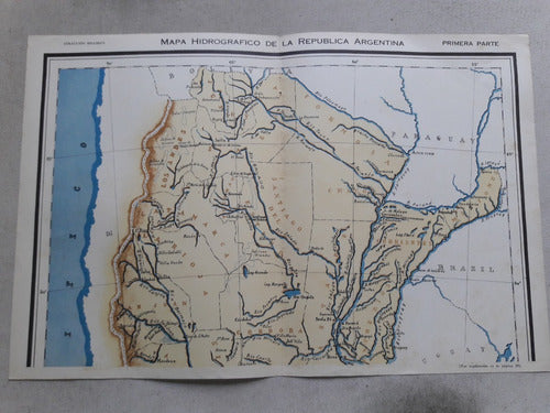 Lamina Billiken Mapa Hidrografico Republica Argentina 1° Par 0