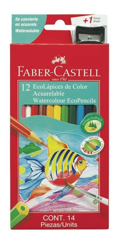 Lapices Color Faber Ecolapiz Acuarelable X12 Largo (x2 Uni.) 0