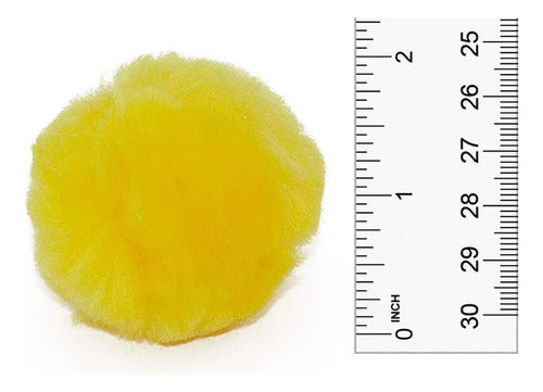 Pom Poms Amarillos De 5cm Para Manualidades, Paquete 25 3