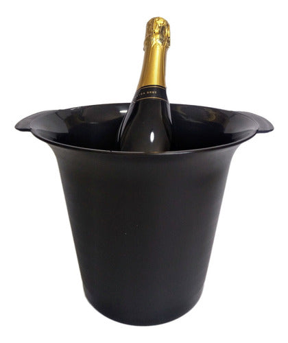 Set of 5 Plastic Ice Bucket Cooler with Handles Champagne 0