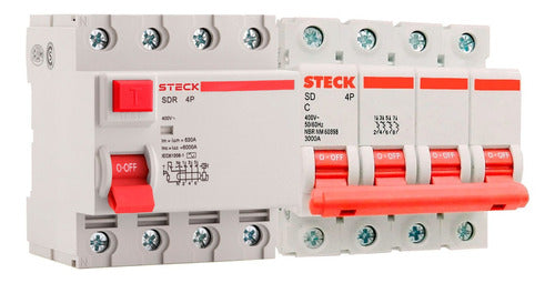 Thermal-Magnetic Circuit Breaker Kit 6A to 32A + 40A Tetrapolar Steck Circuit Breaker 50
