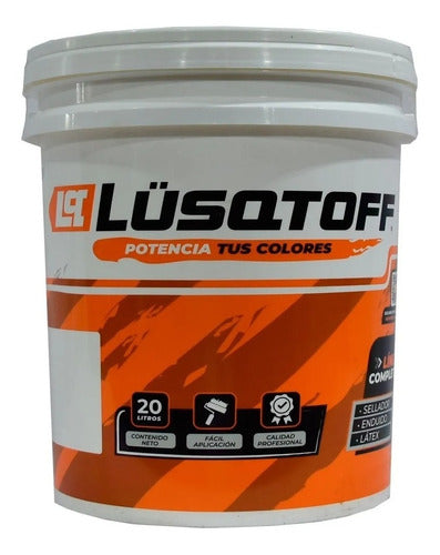 Lusqtoff Enduido Plastico Para Pared Blanco Interior Exterior 20 Lts 0