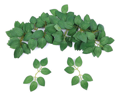 AFOHOME Fake Rose Flower Leaves 70pcs Artificial Green Leaves 0