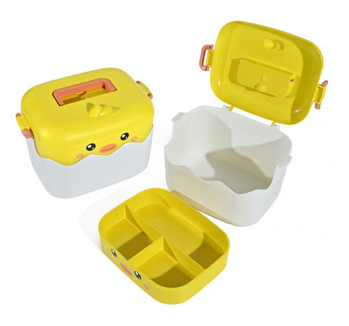 Lonchera Patito Plastico Con Tupper Infantil - Goldin 0