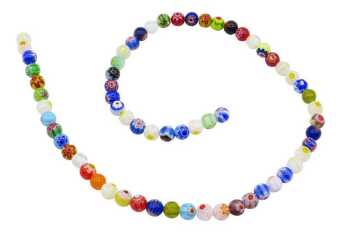 8mm Millefiori Glass Beads Murano Style Jewelry Making Bracelets 0
