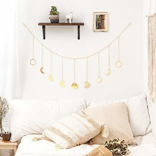 Mkono Moon Phase Garland with Chains Boho Gold 1