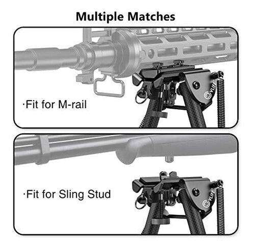 Cvlife Bipod for Rifle with M-Rail Adapter - Carbon Fiber 1