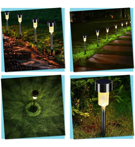 Lampara Luz Led Recargable Solar Para Jardin Pincho Metalico 5