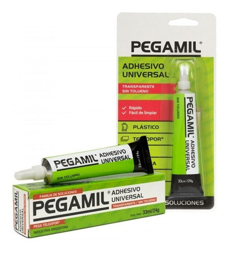 Pegamil Universal Multiuso Adhesive 33cm Telgopor Tela X3u 1