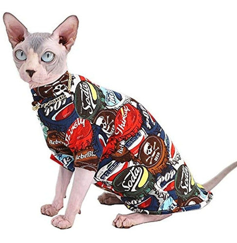 Sphynx Moda De Gato Sin Pelo Y Camisas De Algodon De Verano 0