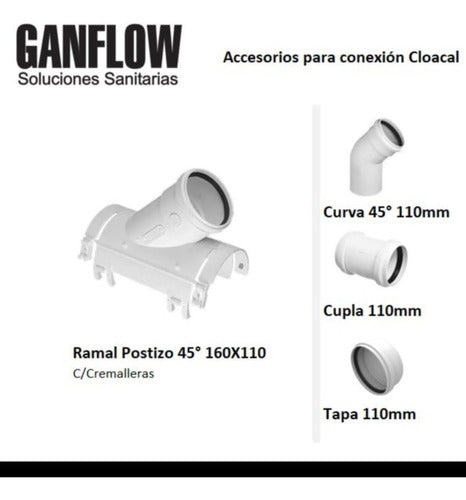 Ganflow 200mm PVC Sewer Coupling with Elastomeric Seal 2