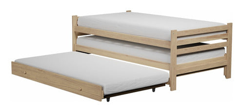 Fabripino Nido Bed Twin and Half Without Varnish 100x190 with Pull-out Bed 1