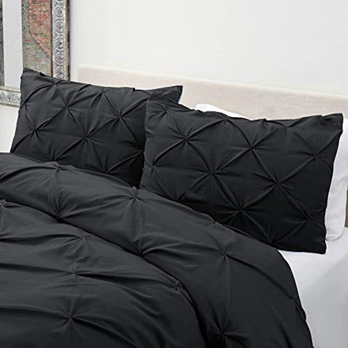 Nestl Black Duvet Cover Full Size - Pintuck Juego De Funda N 3