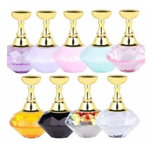 Magnetic Nail Art Display Stand with 5 Diamond Tip Holders 8