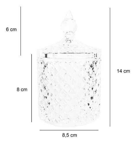 SBKBABY Caramelera Bombonera Vidrio Recta Tapa Frasco 14x8cm Bz3 1