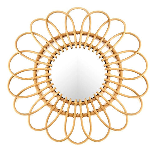 Salento Deco Circular Mirror Natural Fibers Handmade Boho Nordic Deco 0