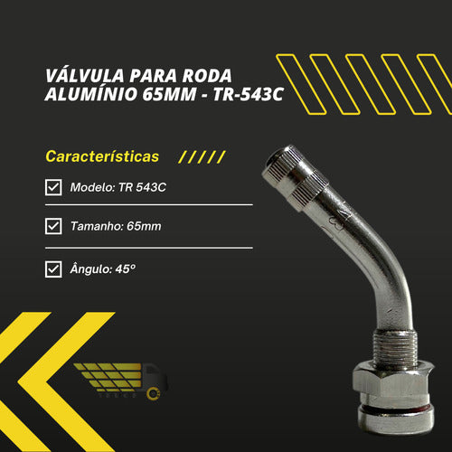 Kit 10 Válvula Para Roda Alumínio 6mm - Tr-543c 2