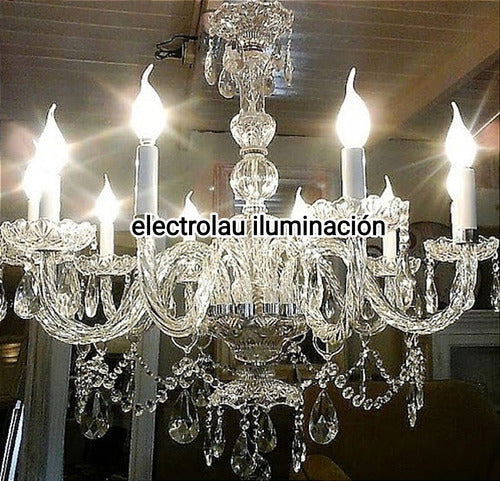 Hanging Glass Chandelier with 8 Lights, Adorned with Prisms!!! 2