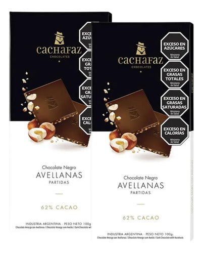 Cachafaz Chocolate Negro Y Avellanas Partidas 62% 100 Gr. X2 0